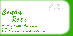 csaba reti business card